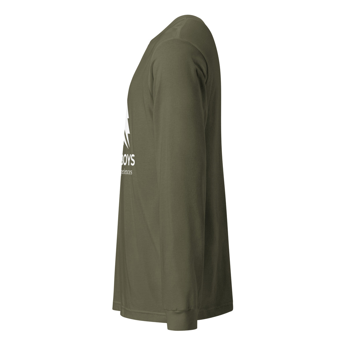 Military Green Yukon Boys Long Sleeve Tee, side view