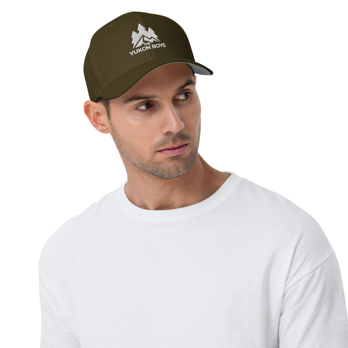 The Yukon Boys Ball Cap in Olive, front view
