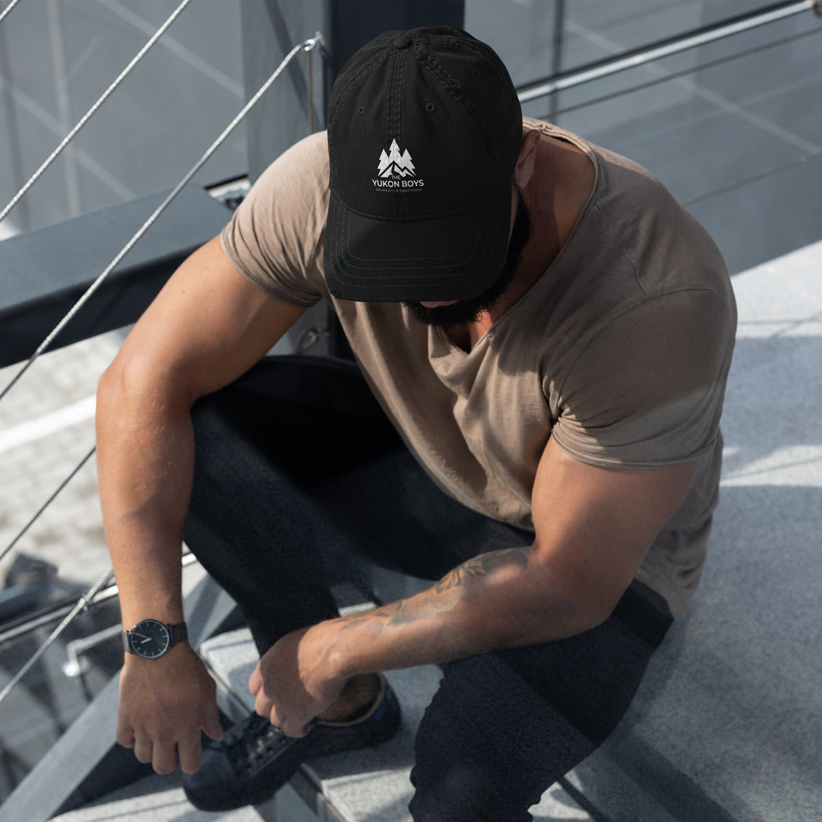 Black Yukon Boys Dad Hat, front view