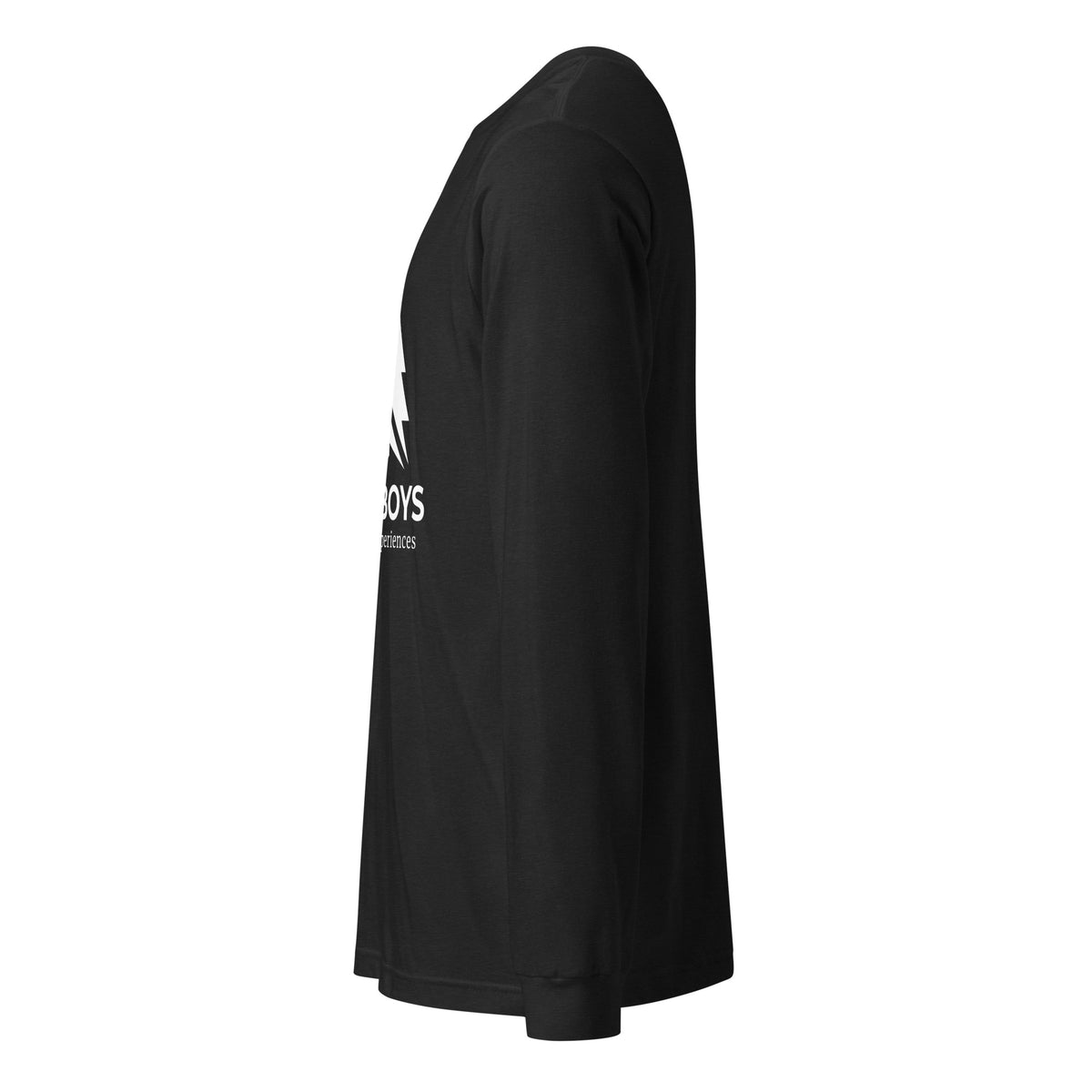 Black Heather Yukon Boys Long Sleeve Tee, side view