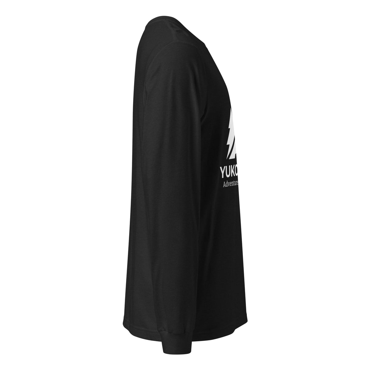 Black Heather Yukon Boys Long Sleeve Tee, right side view