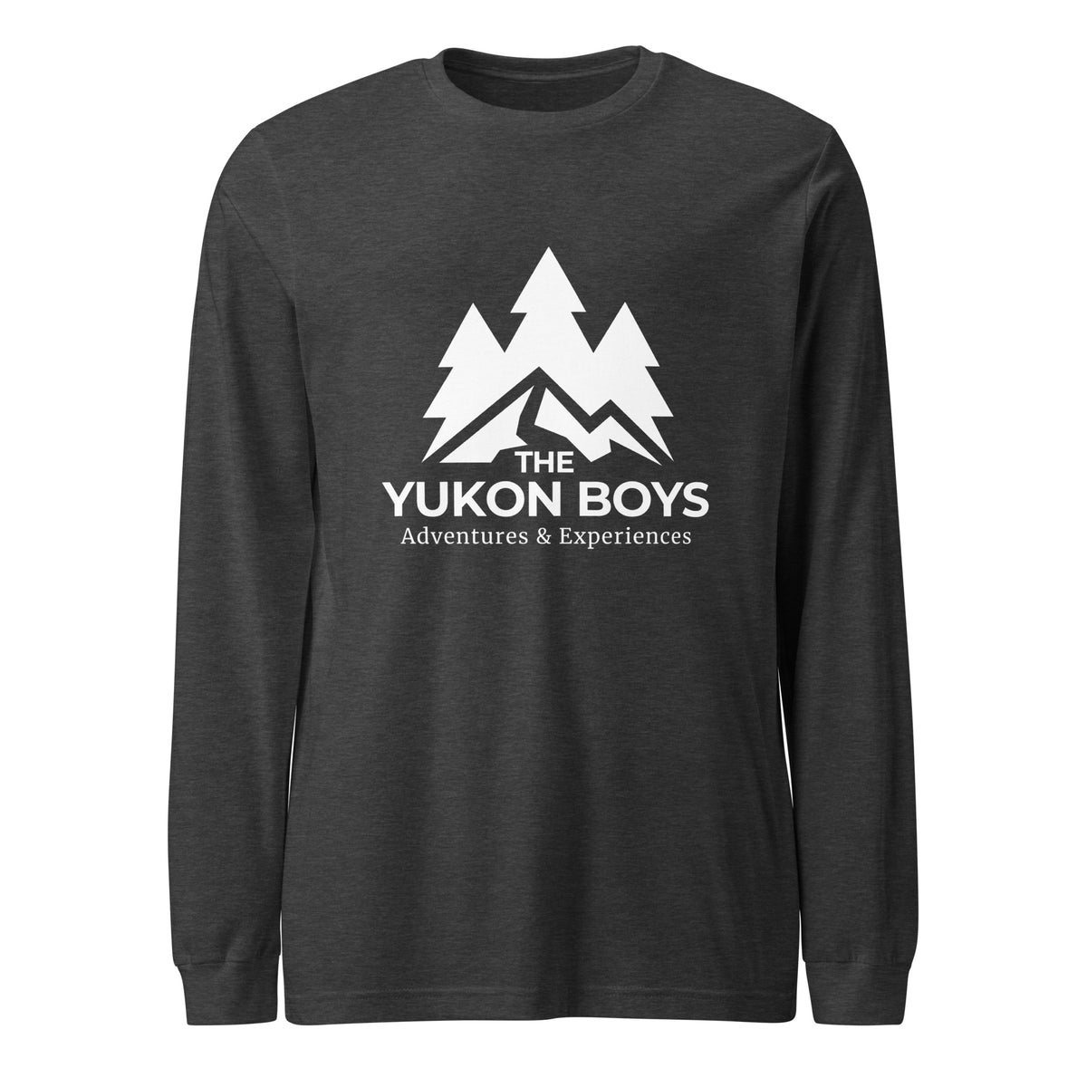 Dark Grey Heather Yukon Boys Long Sleeve Tee, front view