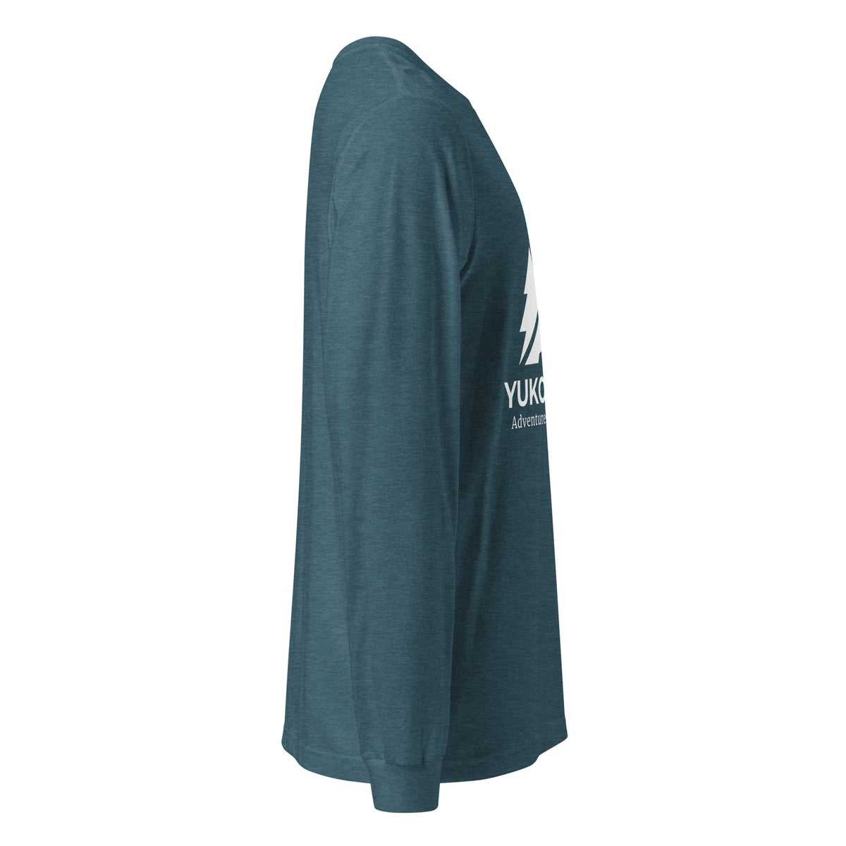 Heather Deep Teal Yukon Boys Long Sleeve Tee, right side view