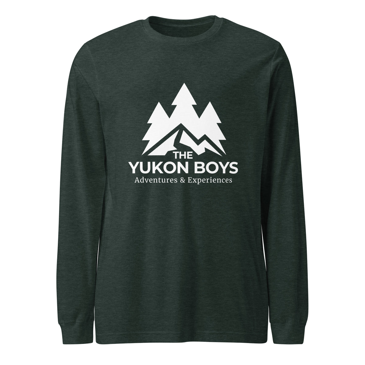 Heather Forest Yukon Boys Long Sleeve Tee, front view