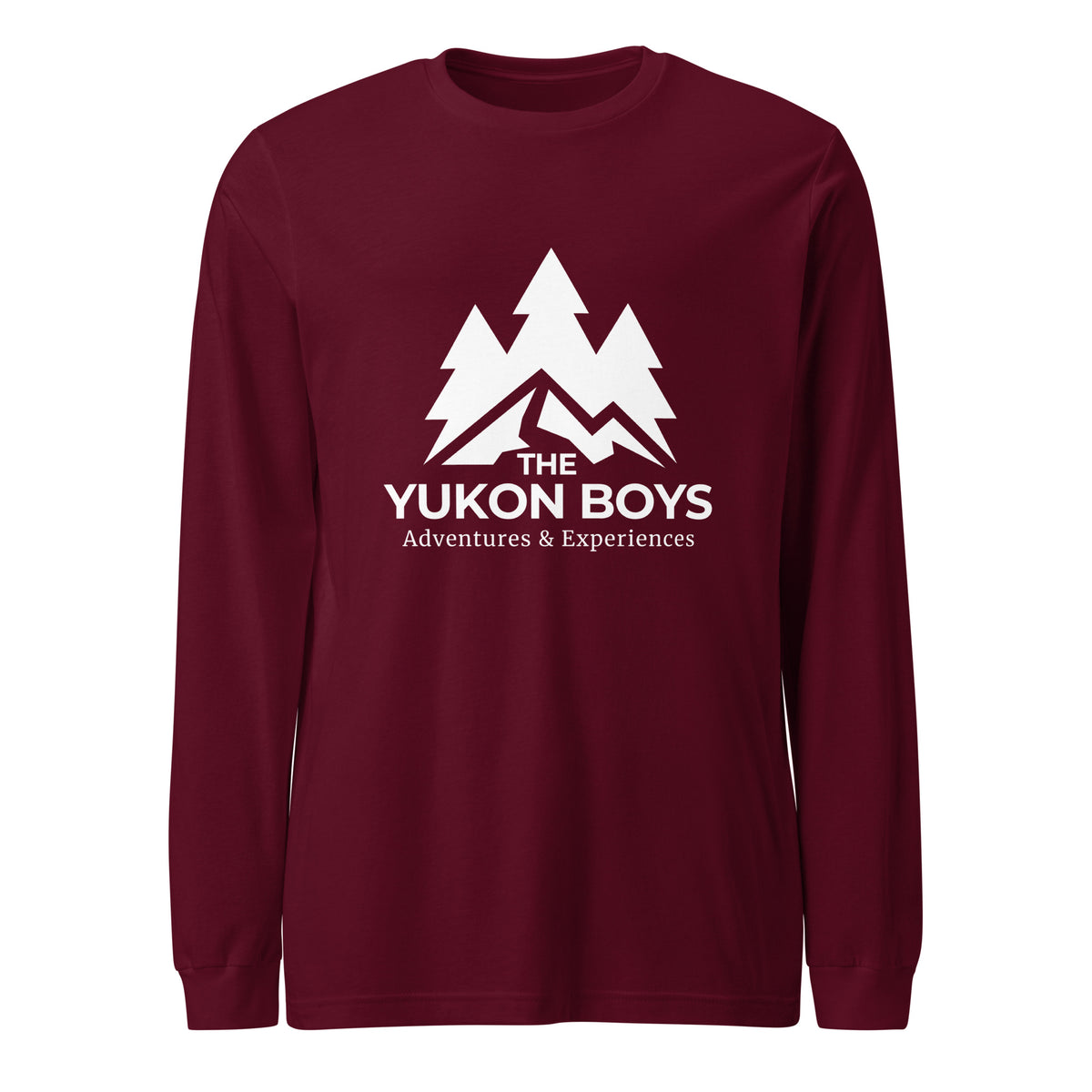 Maroon Yukon Boys Long Sleeve Tee, front view