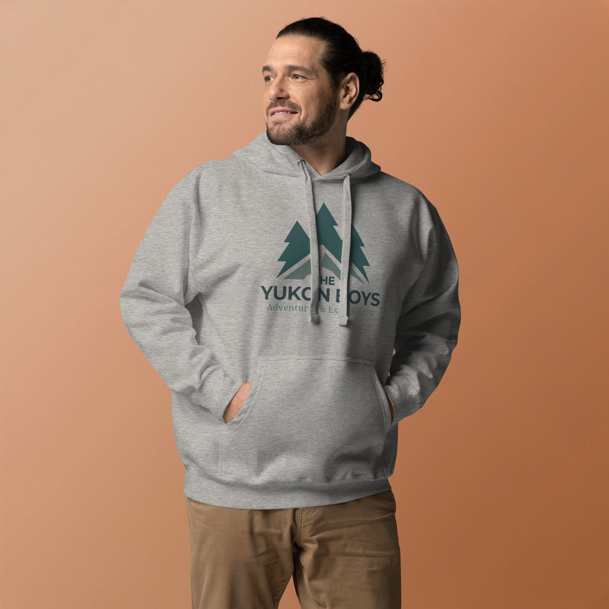 The Yukon Boys Hoodie in Carbon Grey, front view 2