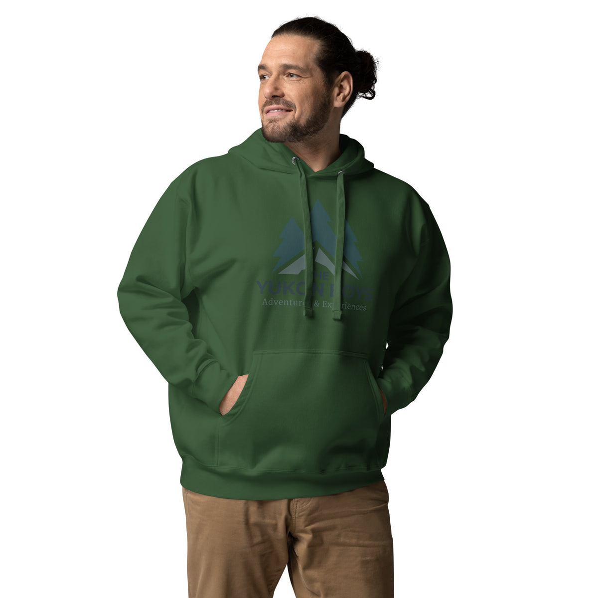 The Yukon Boys Hoodie in Forest Green, front view