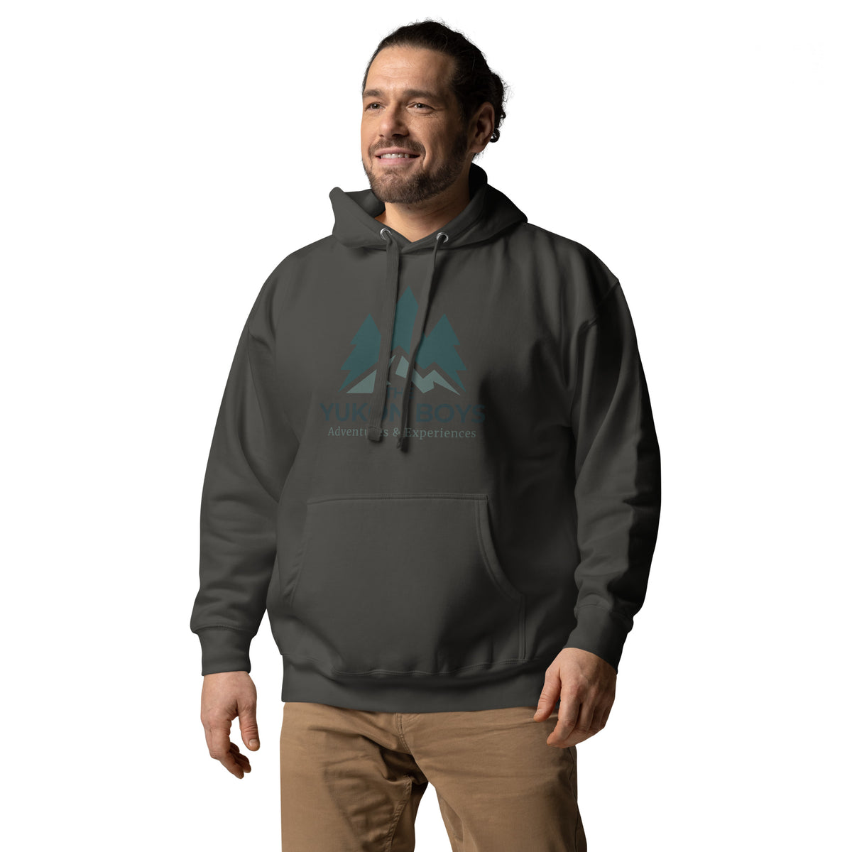 The Yukon Boys Hoodie in Vintage Black, left front view