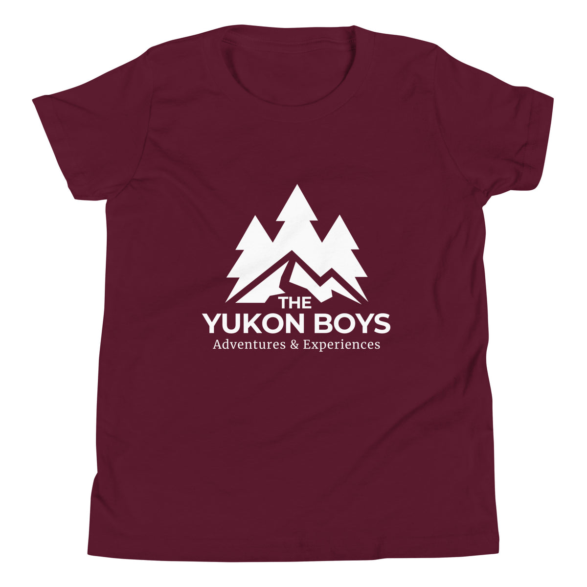 Maroon Yukon Boys Youth Tee, front view